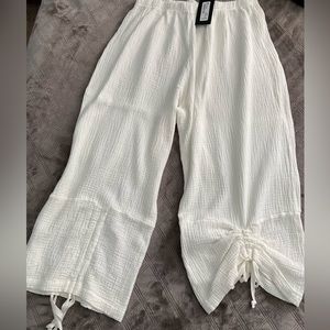 Bryn Walker Cropped Wide Leg Cinched Pants XXL